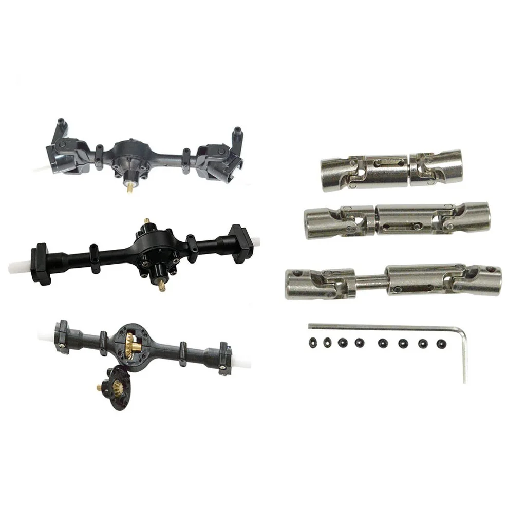 Upgrade Metal Gear Front & Central & Rear Axle with 1 Set Shaft Assembly Part for WPL 6WD RC Car B-16 B-36 RC Car Parts