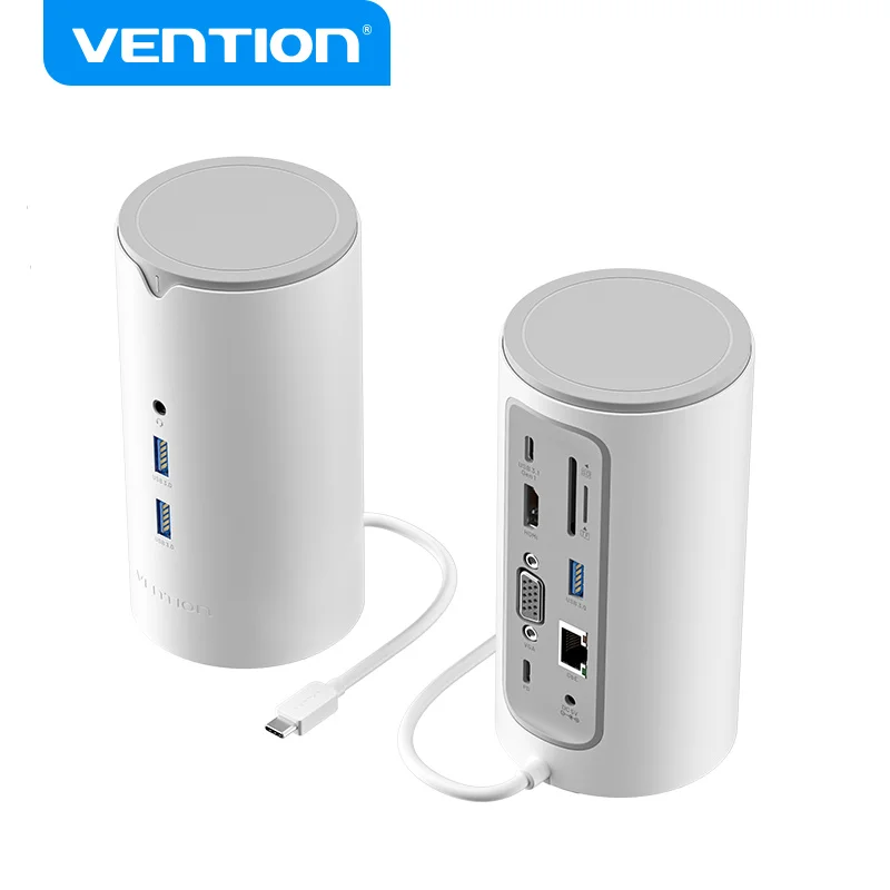 vention docking station para macbook laptop usb c hub dual thunderbolt compativel com hdmi usb 30 adaptador de energia gen 12 em 1 01