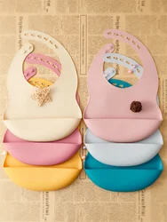Color Kids 1PCS Baby Bib Adjustable Waterproof Bibs Babies Soft Silicone Newborn Saliva Dripping Towel Drooling Scarf Baby Stuff