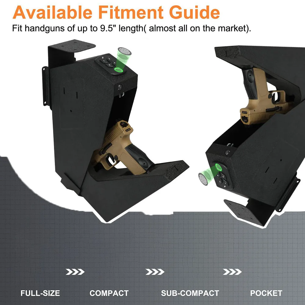 Автоматический вытяжной и подвесной ящик для пистолета, скрытые сейфы для дома, биометрический ручной пистолет для отпечатков пальцев, автоматически открывающийся стальной Сейф для хранения