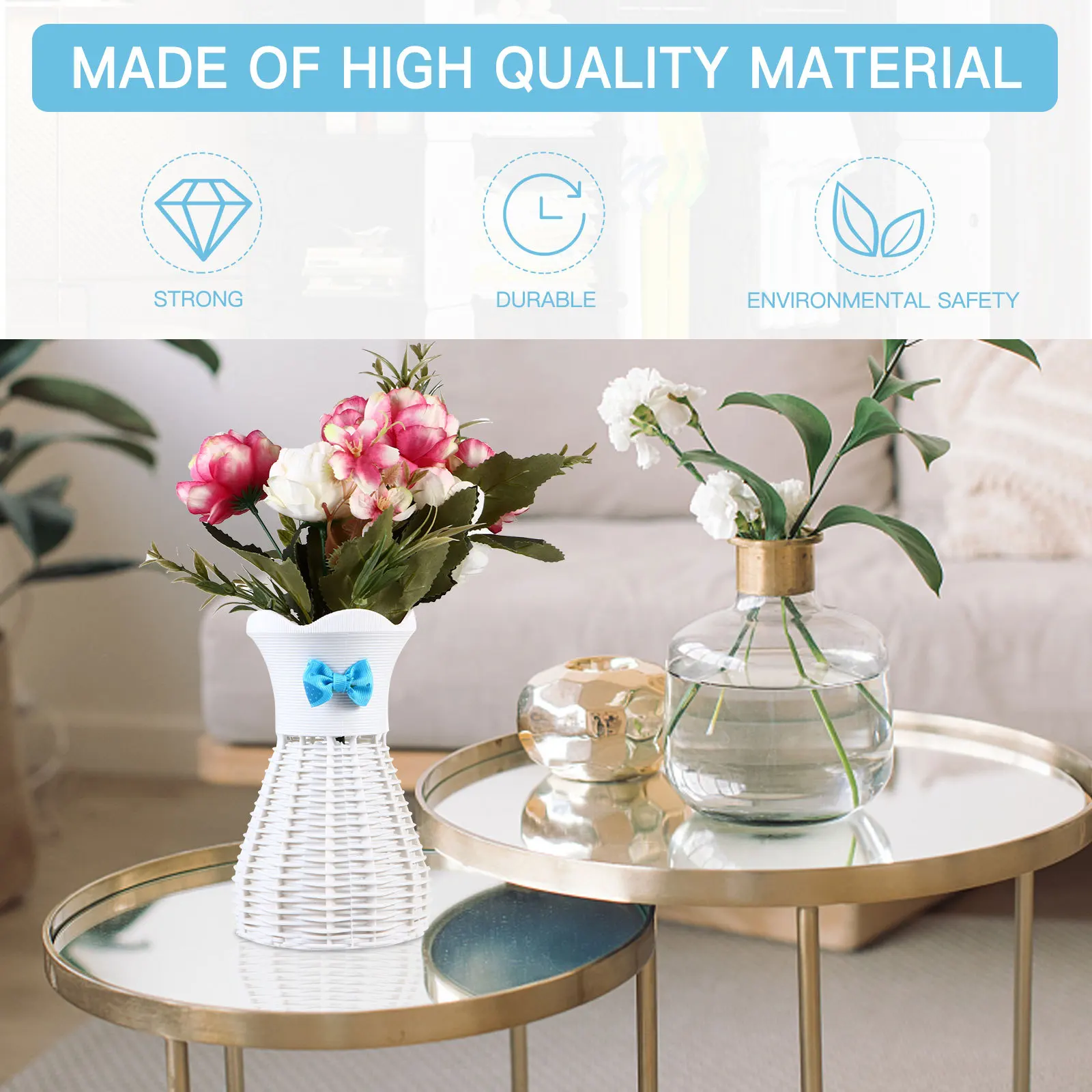 

5pcs Flower Rattan Vase Vase Artificial Basket Decorative ganizer Plastic Material Living Atmosphere Room Beauty