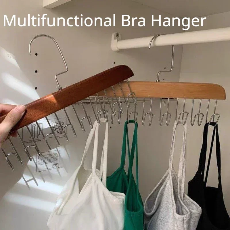 

Closet Rack Hanger Tie Belt Hangers Scarfs Durable Case Clothes Multifunctional Hangers Storage Hat Belt Wooden Bra Supplies