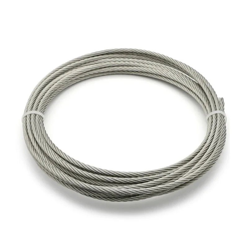 Cable de acero inoxidable 304 de 10 metros, 1mm, 1,2mm, 1,5mm, 2mm de diámetro, cuerda desnuda, Cable de elevación, tendedero a prueba de óxido 7x7