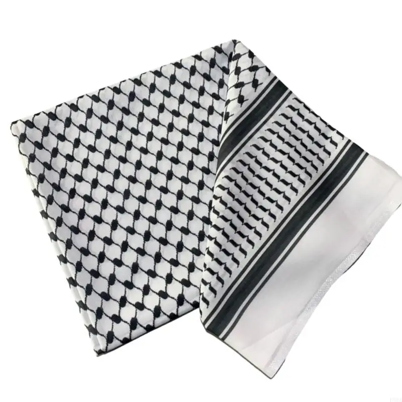 P88A Multi Purpose Jacquard Pattern Kerchief Teens Keffiyeh Headscarf Religious Scarf