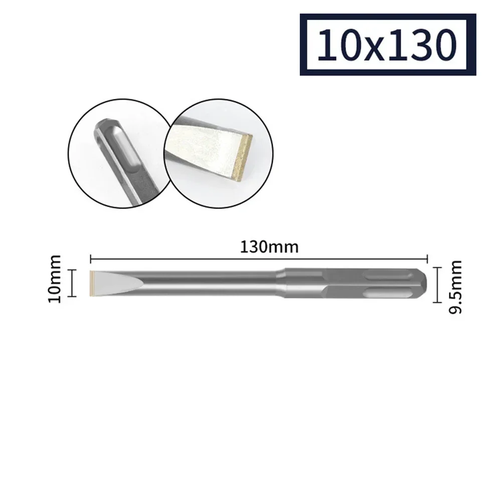 130/150/250mm Quare Shank Tungsten Carbide Flat Tipped Chisel Drill Bit For Marble Concrete Cement Stone Brick