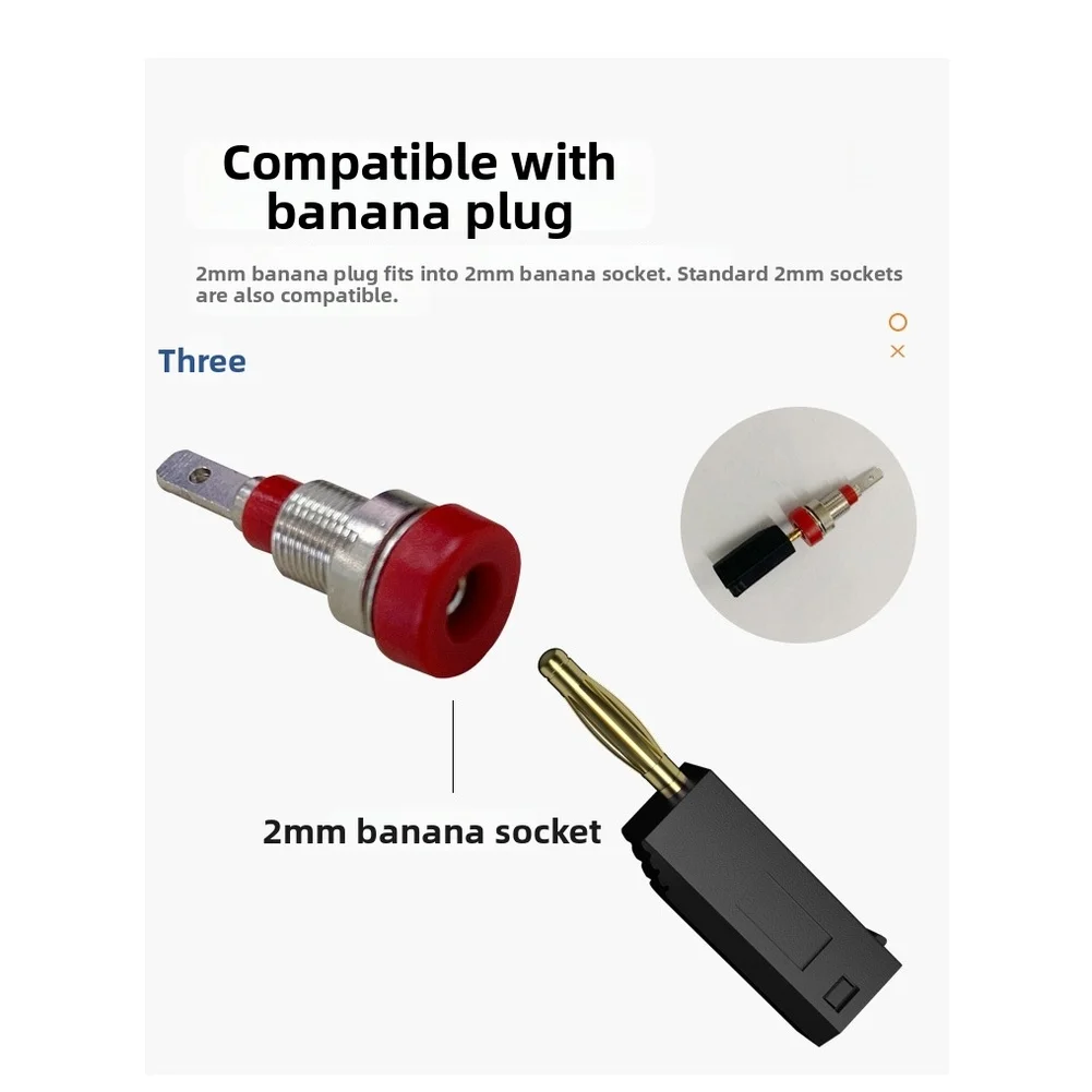 2PCS 2mm Banana Connector Test Cables with Gold Plated Contacts 10A 600V for Electrical Measurement and Testing