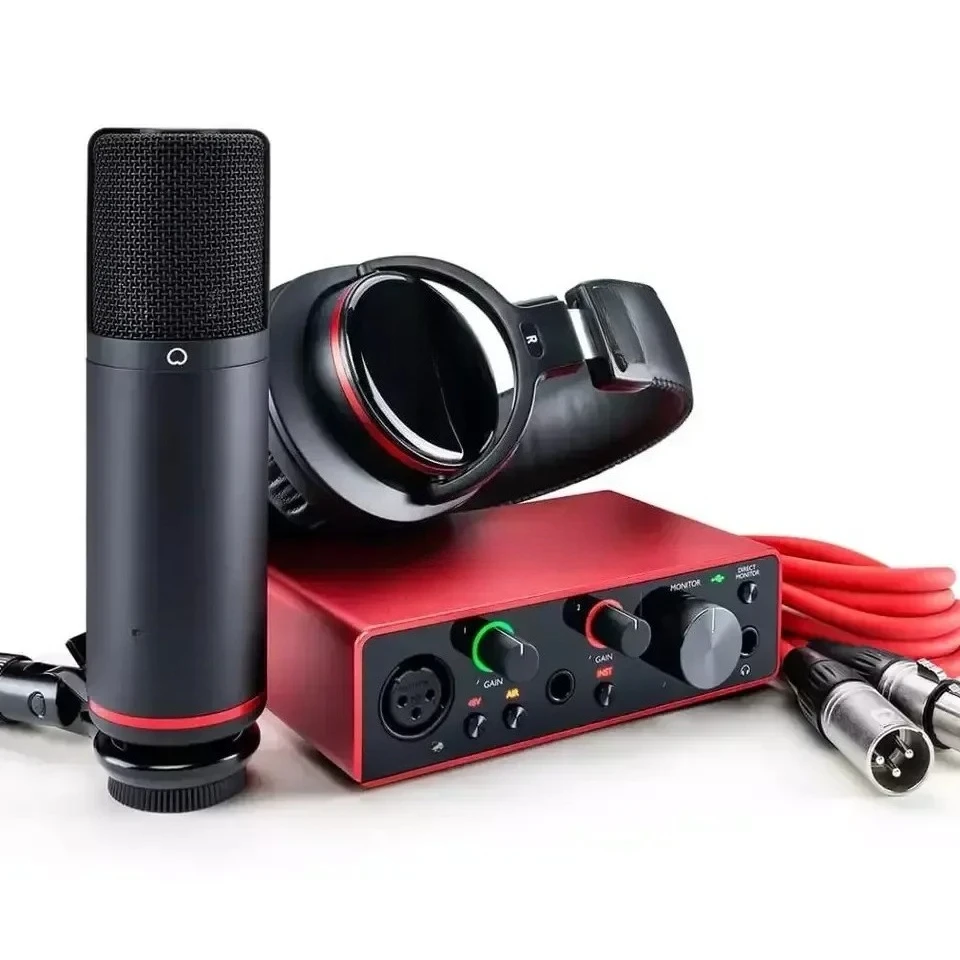 2025/Ventas Focusrites Scarletts 2i2 Studio (3a generación) Interfaz de audio USB y paquete de grabación con Pro Toolsss