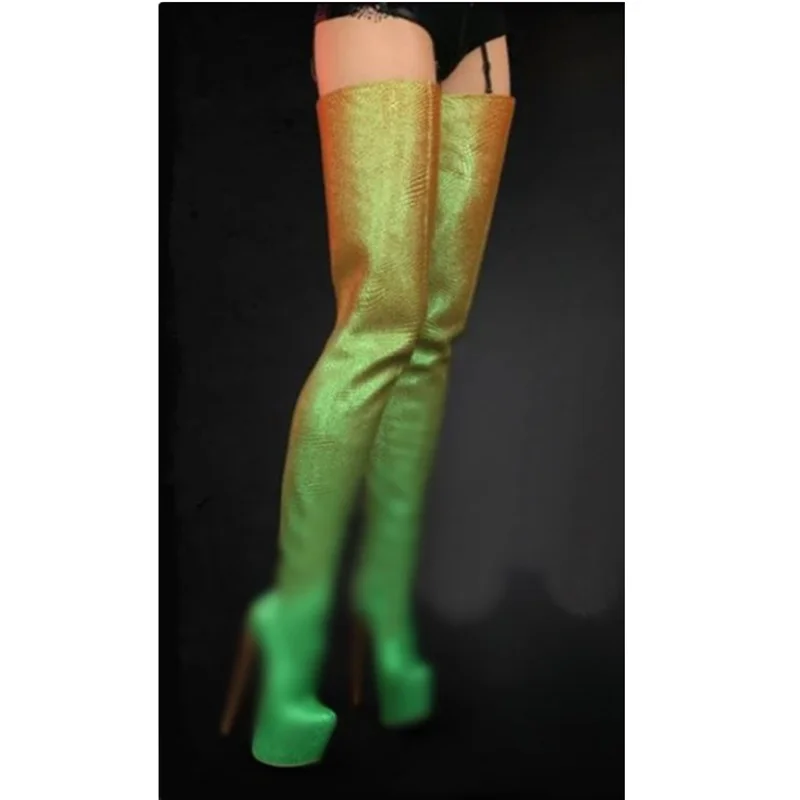 Zwart Over de knie Hoge Platform Laarzen Dunne Hoge Hak Mode Cool Sexy 2025, Winter Casual Big Size Vrouw Schoenen Zapatillas Mujer