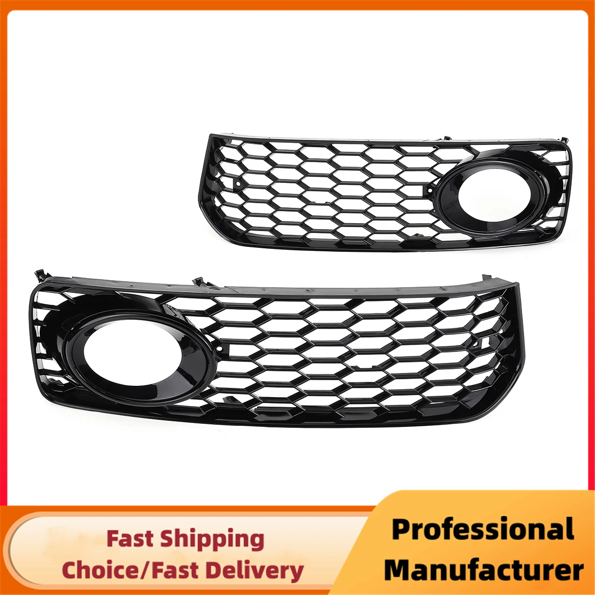 Front Fog Light Racing Grille For Audi A5 S-Line S5 B8 RS5 2008-2012 Honeycomb Mesh Fog Lamp Cover Sport Grille