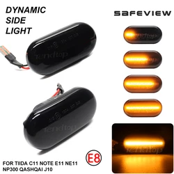 Car Dynamic Blinkers LED Turn Signal Side Marker Lamp For Nissan Tiida C11 Note E11 NE11 Micra K12 NP300 Navara D40 Qashqai J10