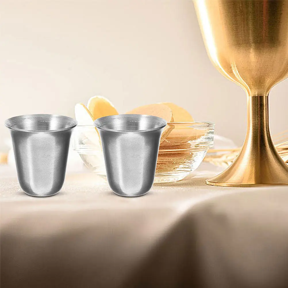 10 Pcs Steel Goblet Offering Cup for Altar Unbreakable Baptismal Mugs Coffee Stainless Compact Drinking