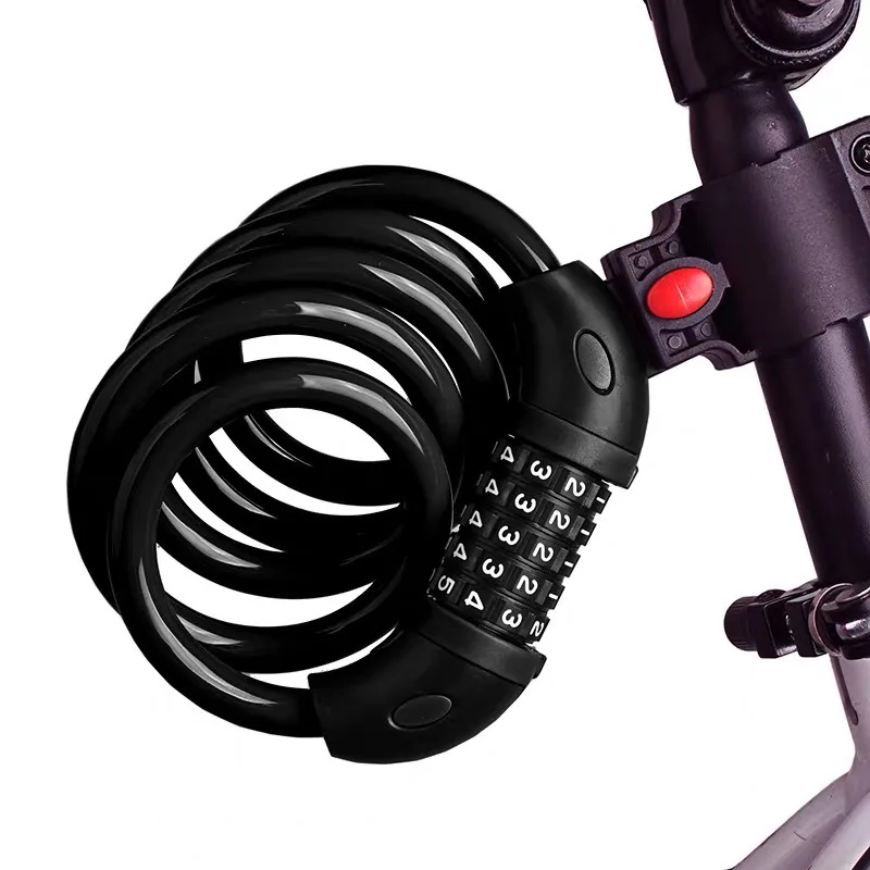 AliExpress Bicycle Lock 5 Digit Code 1200mm*12mm Anti-theft Lock Bike Security Accessory Steel Cable Cycling Bicycle Lock 250601