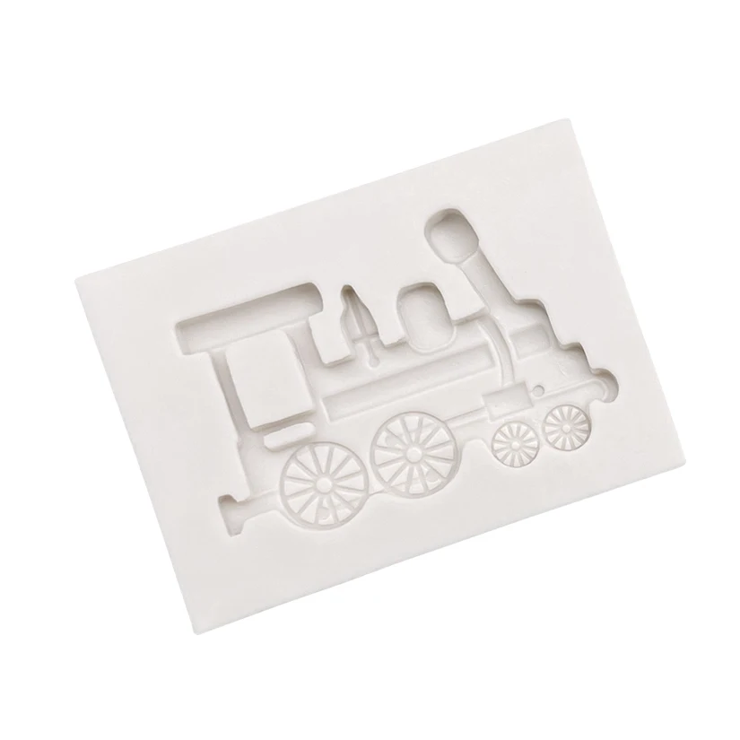 Vintage Locomotive Railway Engine Silicone Sugarcraft Mold Resin Tools Cupcake Baking Mould Fondant Cake Decorating Tools