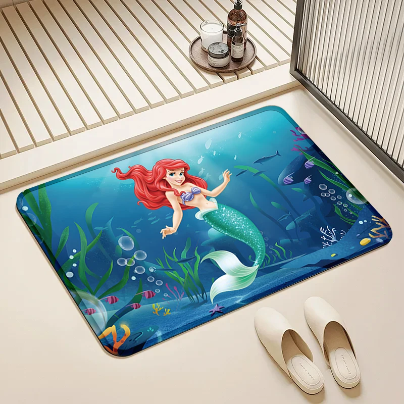 

Disney Little Mermaid Underwater Door Mat Non-Slip Soft Floor Rug for Home Kids Room Bathroom Decor