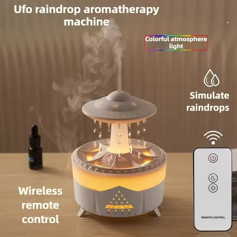 

Аппарат для ароматерапии, новый креативный увлажнитель с каплями дождя для дома, спальни, рабочего стола, портативный туман, объем, красочные капли воды