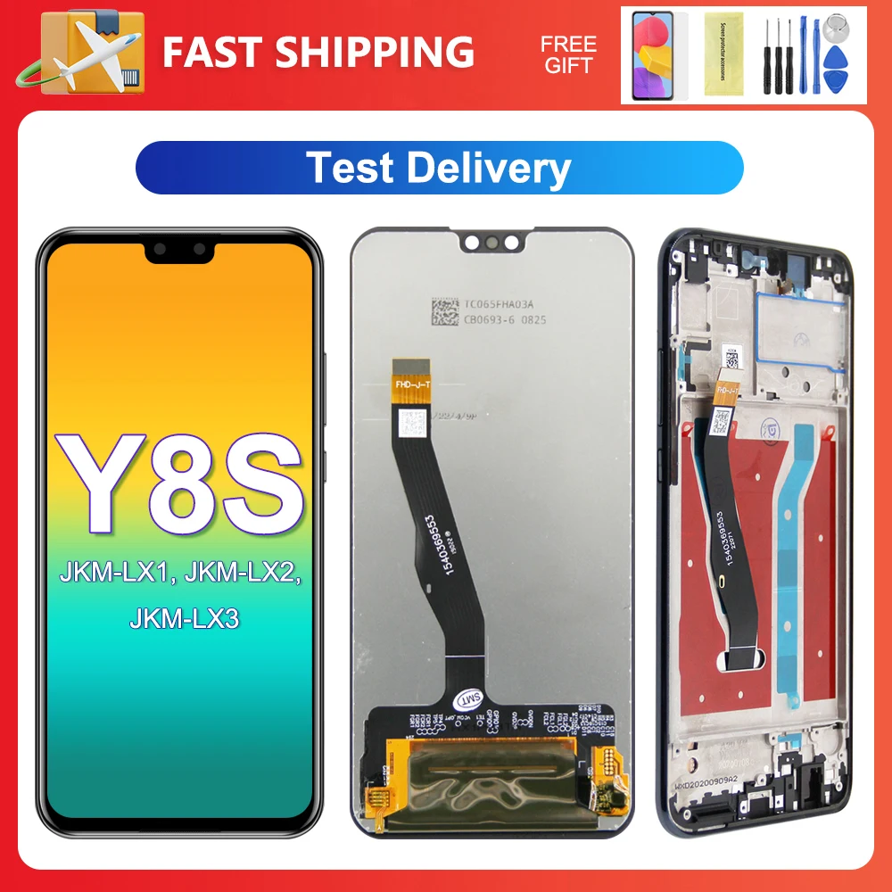 For HUAWEI Y8S 6.5\'\'For Y8s JKM-LX1 JKM-LX2 JKM-LX3 LCD Display Touch Screen Digitizer Assembly Replacement