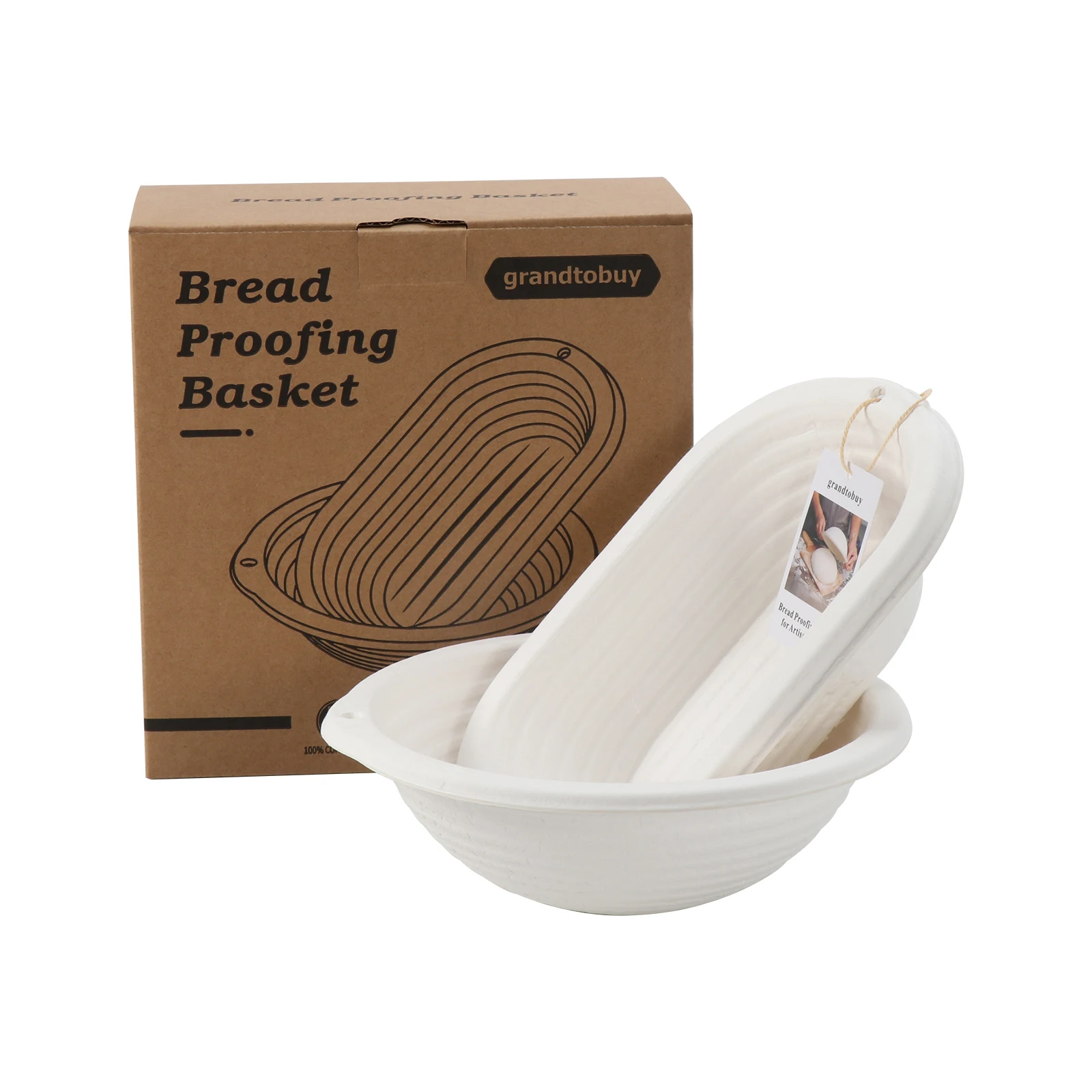 

Pulp Bread Proofing Basket 11inch Oval 10 inch Round Sourdough Banneton Bortform Baking Supplies Set 2 with Cloth Liners