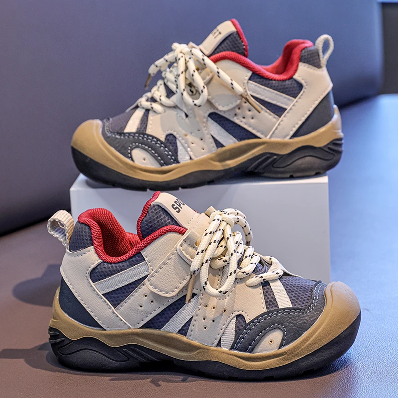 

2026 New Children's Cute Lace Up Casual Sport Shoes Non Slip Sole Lightweight Comfortable Design for Kids Outdoor Play Sneakers