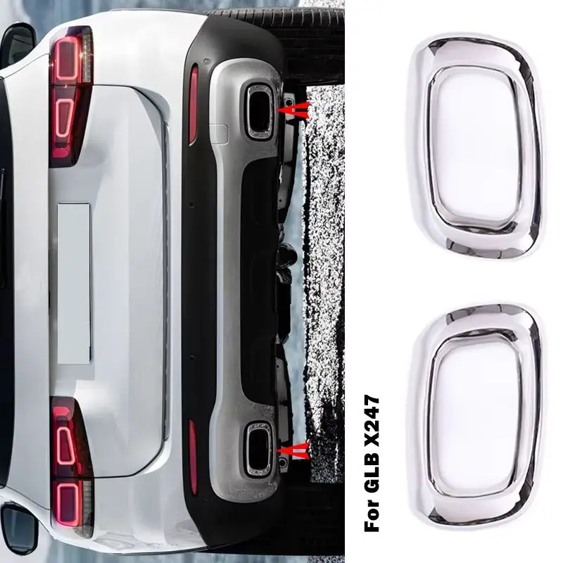 

A2478859900 A 2478850001 For Mercedes Benz GLB X247 W247 Exhaust Pipe Cover Rear Bumper Chrome Chromium Trim Parts