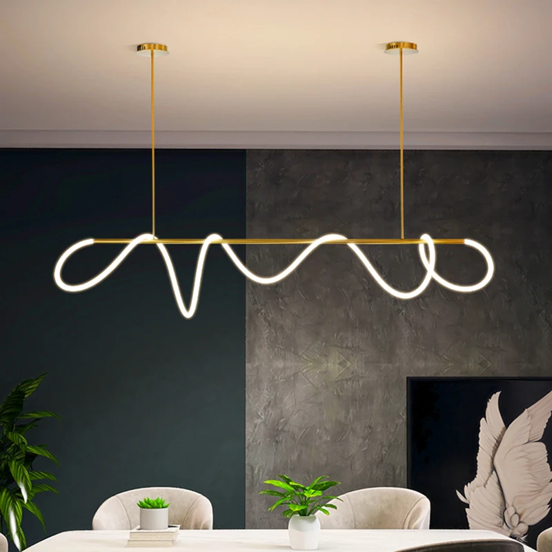 الحديثة خرطوم طويل Led ثريا تركب بالسقف لطاولة غرفة الطعام المطبخ بار قلادة الإضاءة تعليق تصميم Lusters الإنارة #2