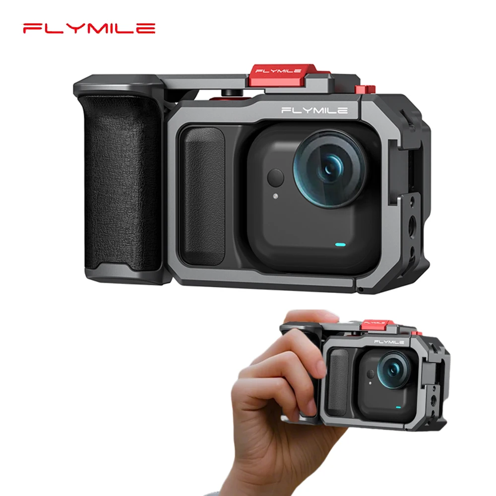 

Комплект рукояток Flymile: металлический кейдж для Insta360 GO Ultra, адаптер для расширения рукоятки для уличной съемки, аксессуары для видеосъемки Vlgo