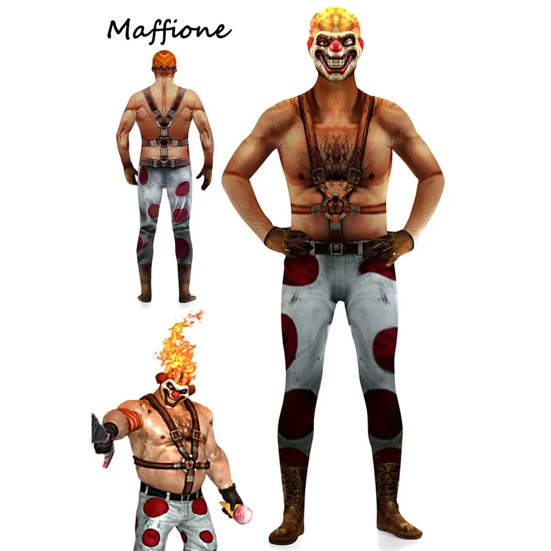 25COSSweet الأسنان تأثيري الرجال زي 2023 التلفزيون الملتوية المعادن تمويه بذلة ملابس الذكور هالوين كرنفال تمويه لعب الأدوار S