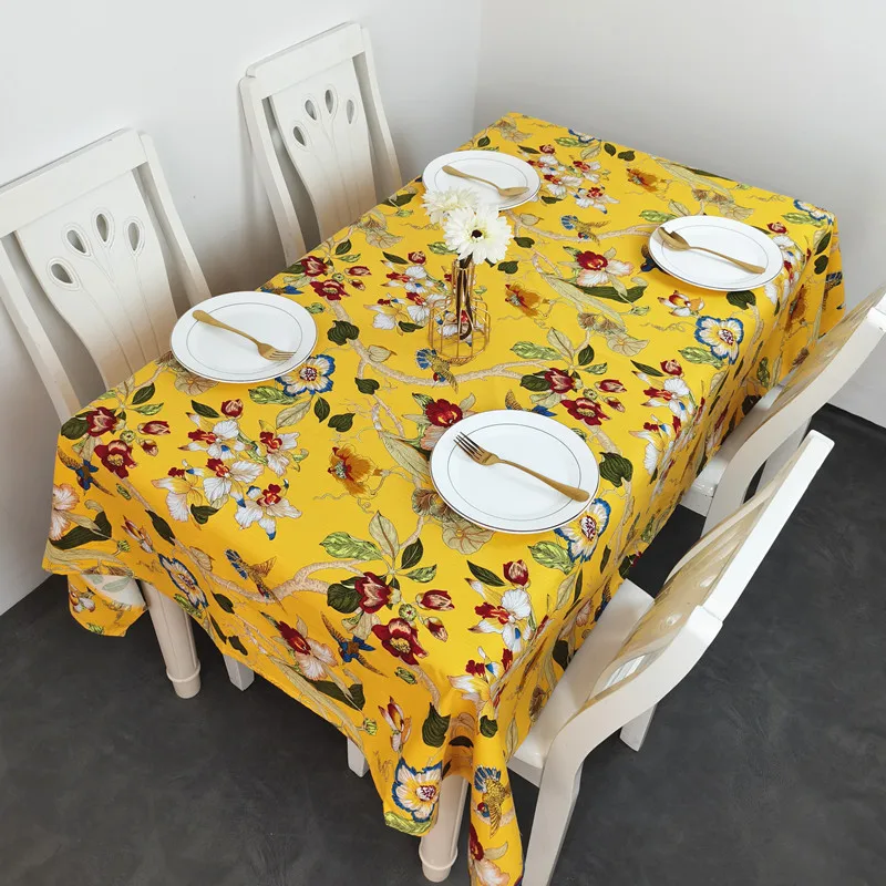 Household Cloth for Table Cloth, Fine Spring Day, Western Cuisine, Classical Palace, Yellow Tablecloth