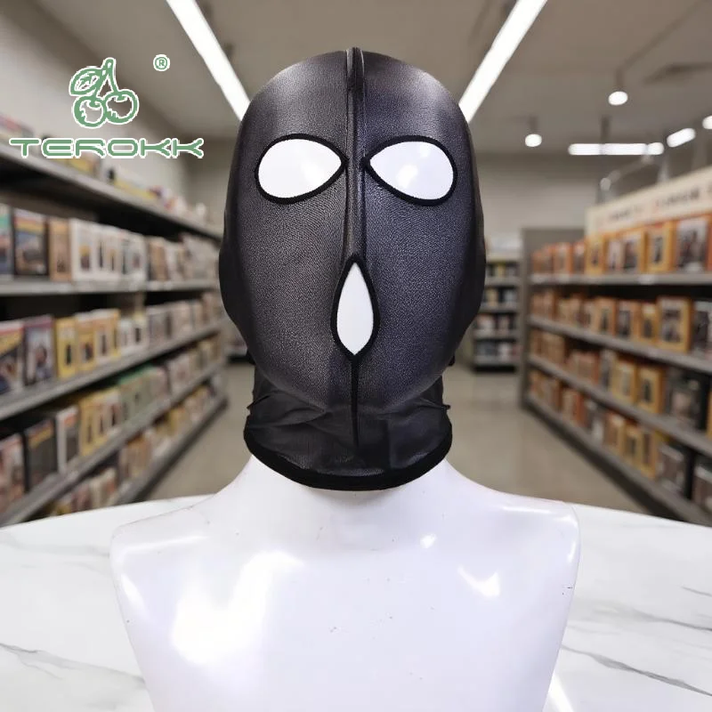 Czarna Koronkowa Maska Unisex Sexy Elastyczna Osłona Twarzy na Imprezę Cosplay, Występ, Nakrycie Głowy