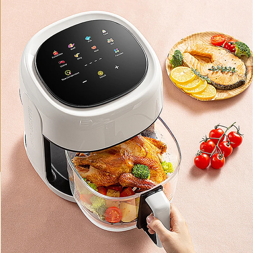 

Smart Air Fryer Electric visual window 4.5L Oil-free Air Fryer Automatic Household Kitchen 360°Baking Convection Oven Air Fryers