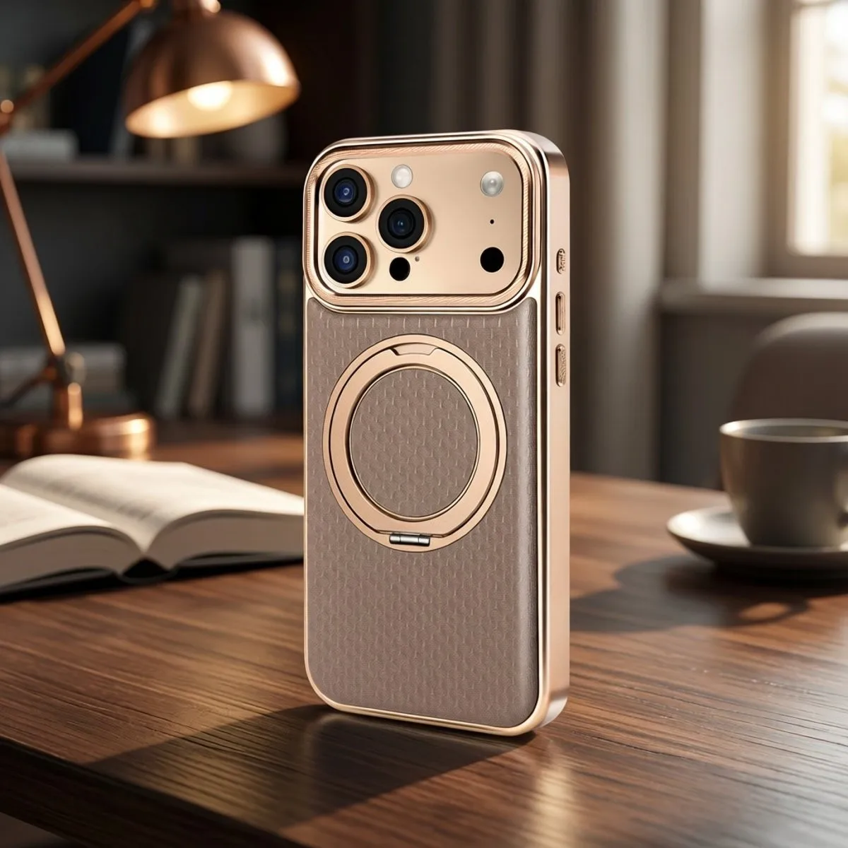 Premium Leather 360 Rotating Stand Case for iPhone 17 Air 16 15 14 Plus 13 Pro Max High-Quality Magnetic Closure Business Nobel