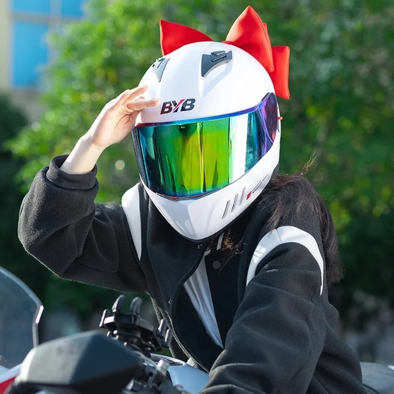 

Women's Motorcycle Helmet Bowknot Decor, Suction Cup DIY Accessory for Electric Bike