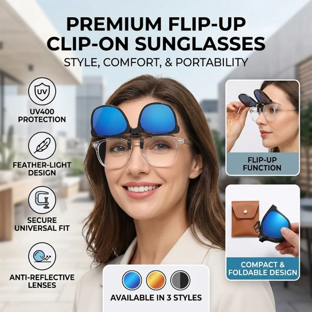 Vintage Square Clip On Sunglasses Ultra Light foldable Anti Blue Light Glasses Anti Glare Competitive Games Goggles