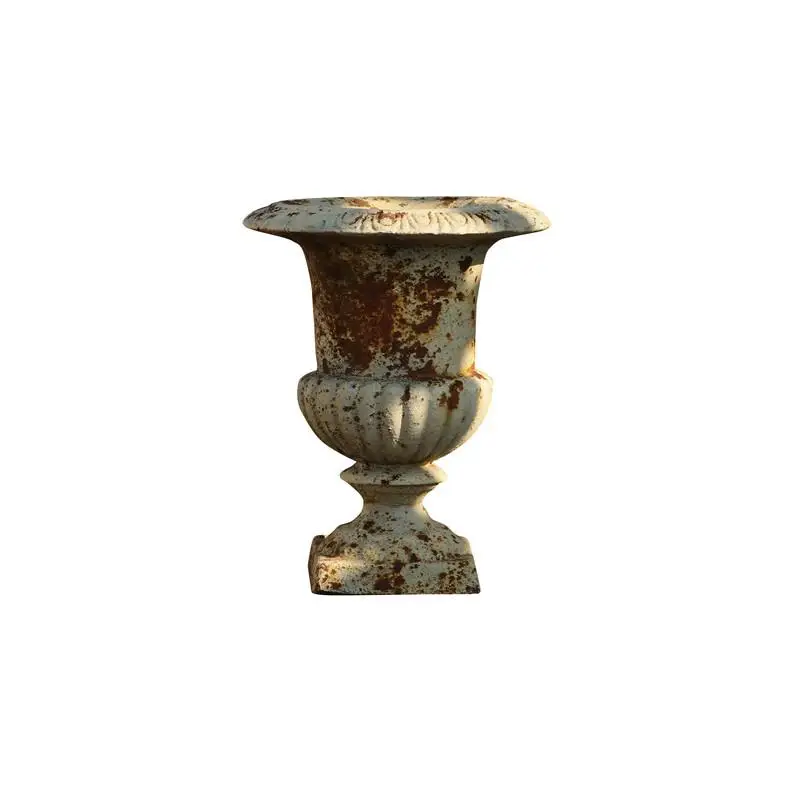 

Small Size Rust-Colored Imitation Cast Iron Wine Glass Pot Vintage Desktop Gardening Grocery Decoration Crafts Square Column