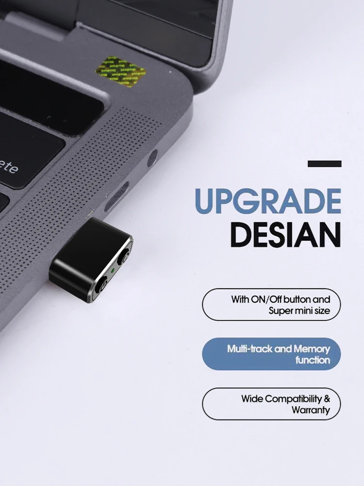 USB Mini Automatischer Maus Jiggler Mover Plug and Play Automatischer Move Cursor Shaker mit EIN/AUS-Kontrollleuchte für Laptop-Desktop