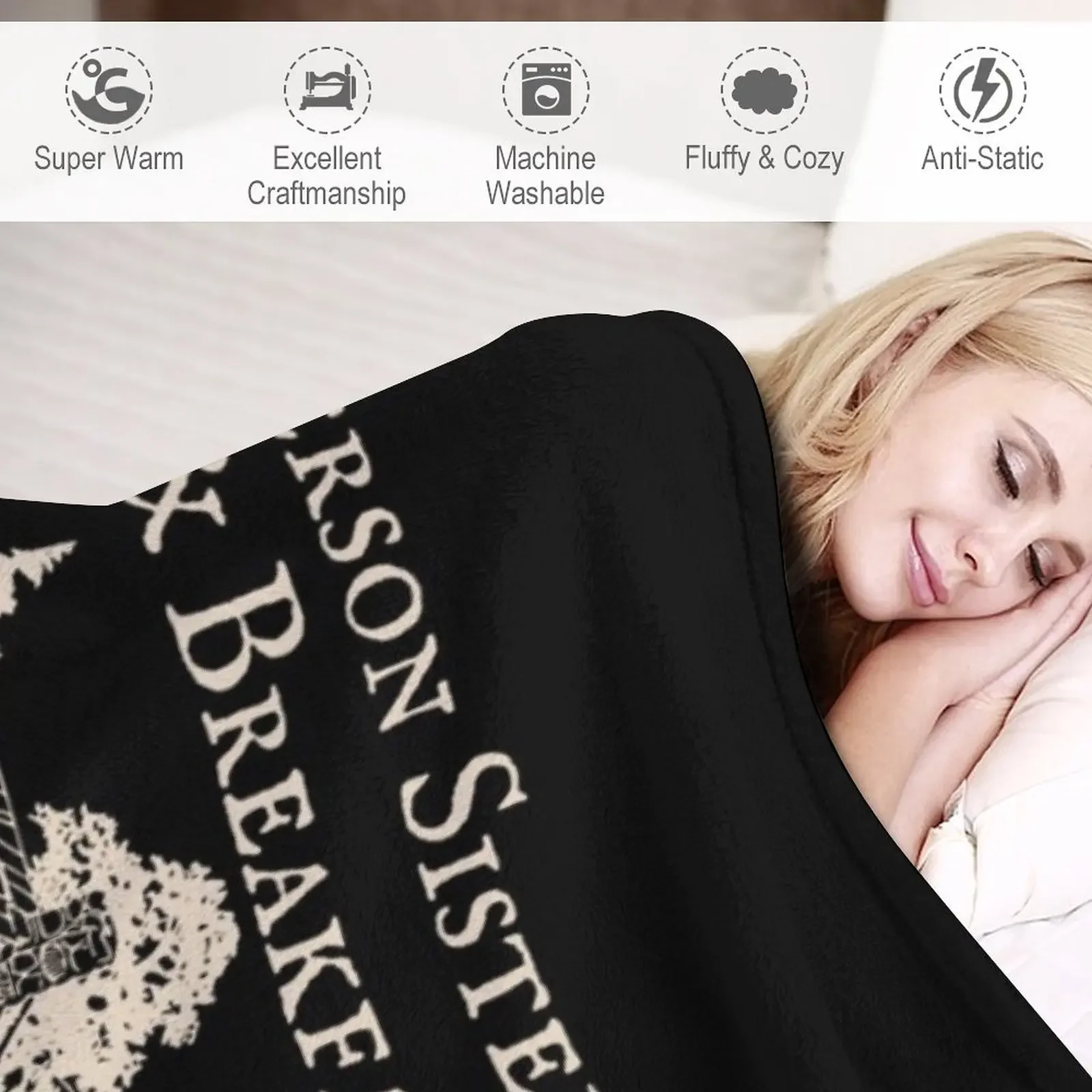 أخوات ساندرسون يرمون بطانية للأريكة ، بطانية أريكة رقيقة ، سرير أشعث والإفطار #4