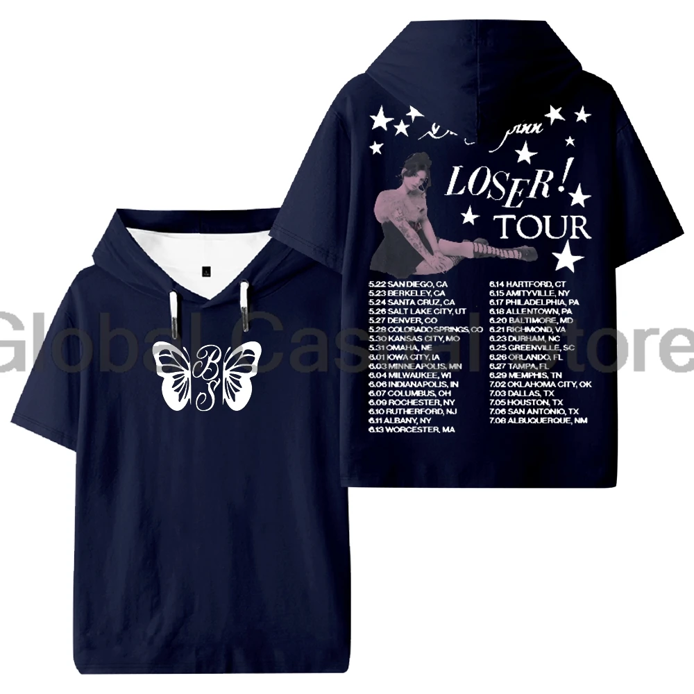 بيلي سبين لوزر تور 2025 ميرش مقنعين تي شيرت للجنسين قصيرة الأكمام تي شيرت الرجال النساء في الهواء الطلق ملابس الشارع الشهير