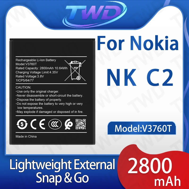 

V3760T Large capacity Battery For Nokia NK C2 Batteries New High Quanlity