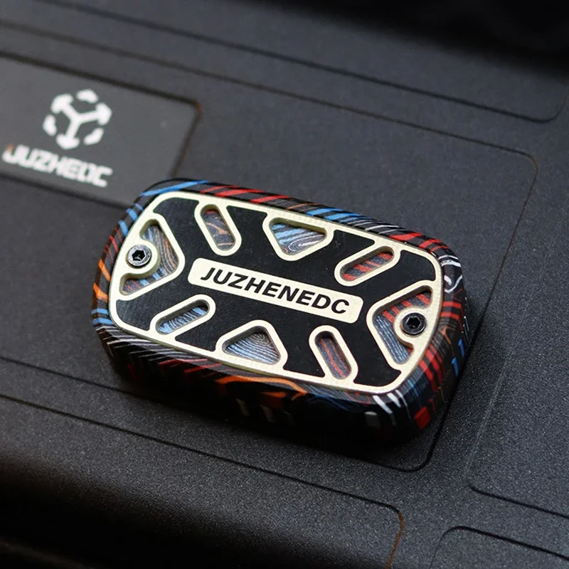 JUZHEDC karta push z włókna węglowego nieograniczona Pop Coin zabawka dekompresyjna Fidget Spinner czarna technologia prezent dla chłopaka