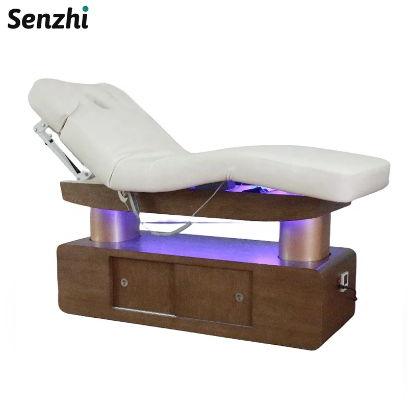 Solid Wood Modern Beauty Spa Bed Electric Beauty Chair Four Motor Beauty Salon Eyelash Massage Bed for Sale Salon Furniture
