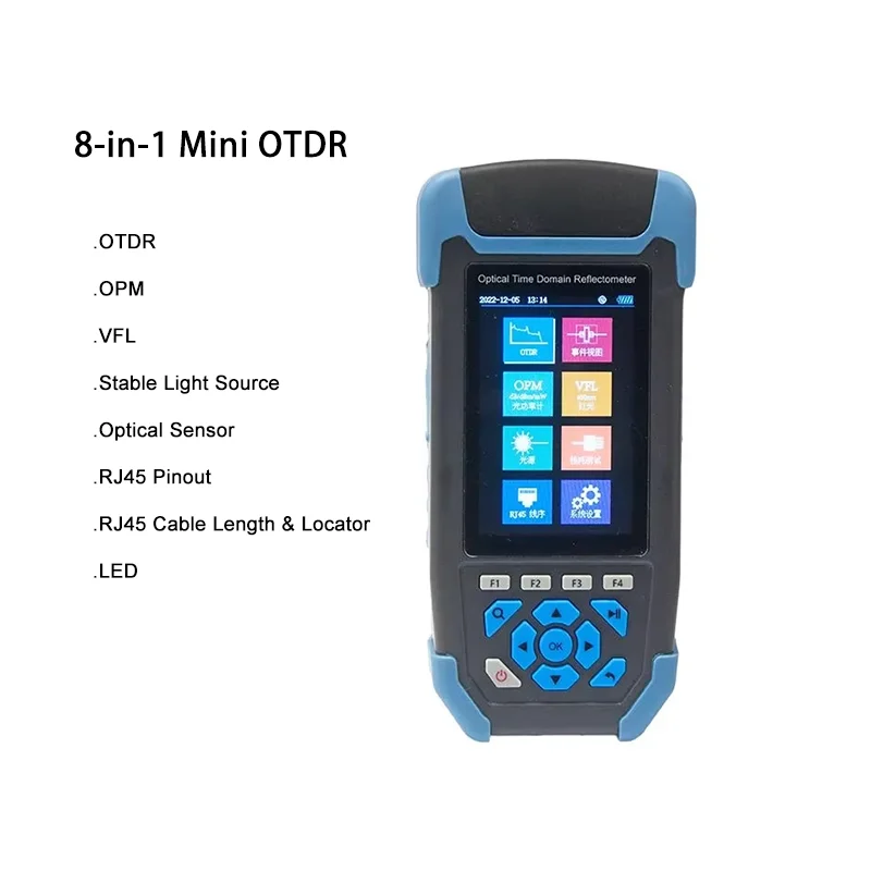 

Joinwit JW3302SJ 8 In 1 Mini Pro OTDR Fiber Optical Domain Reflectometer 1310/1550nm with VFL OLS OPM Event Map 22/24dB Tester