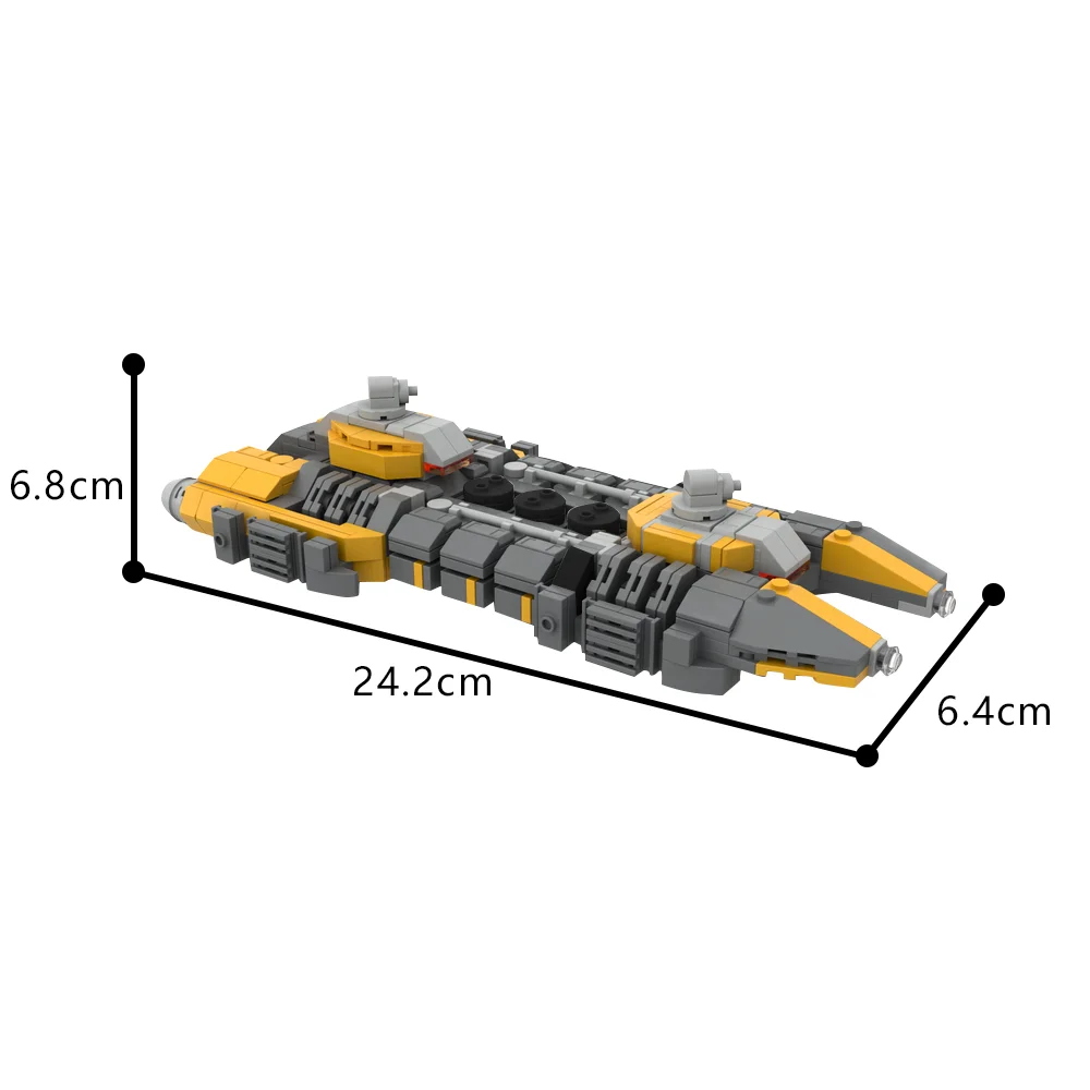 Gobricks MOC Mackinaw - O.R.E Mining Vessel Bricks Model EVE Online Harvester Spaceship Building BlocksToys Gift