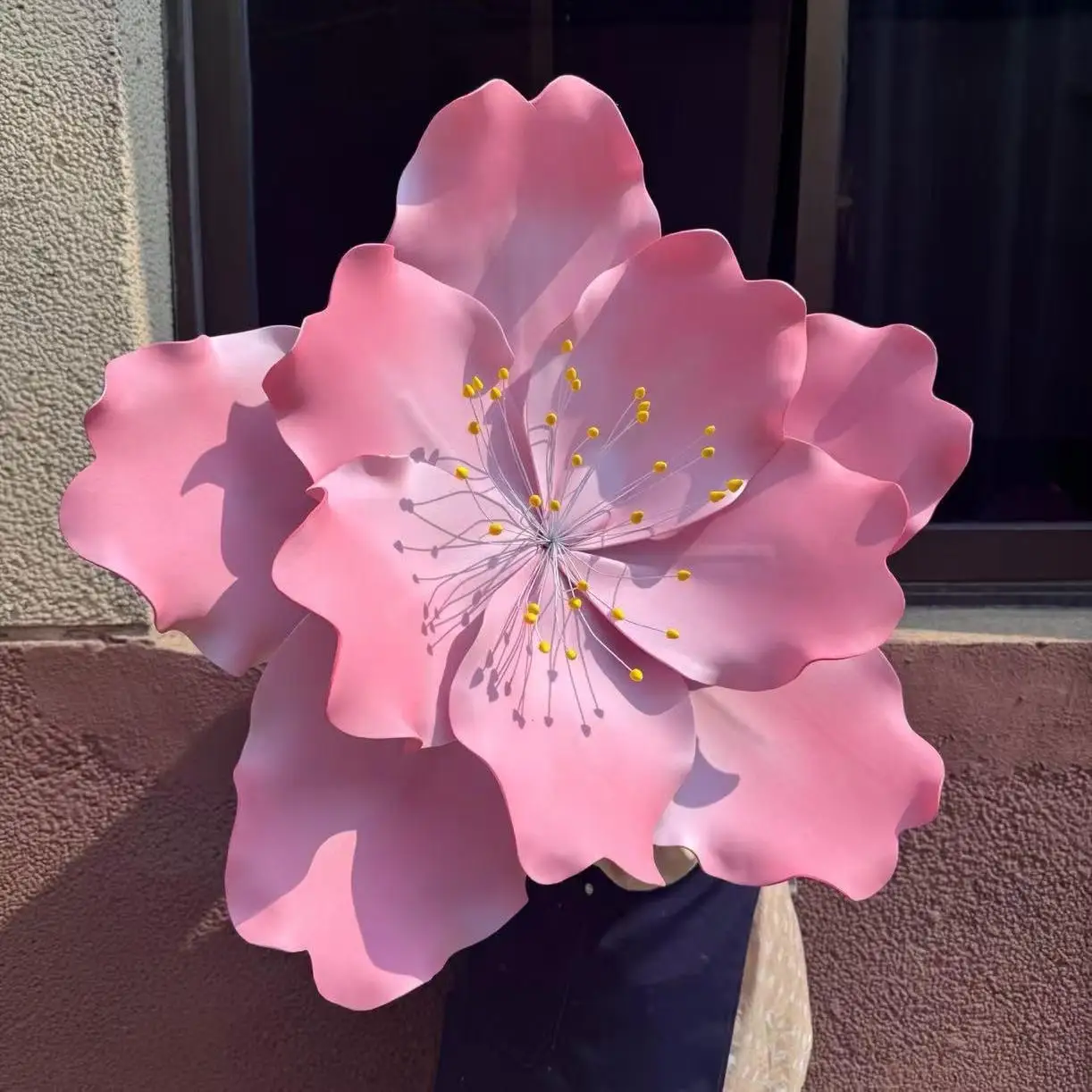

Outdoor Giant Paper Art Flower Peach Blossom Simulation Flower Wedding Wedding Decoration Window Meichen Shopping Mall