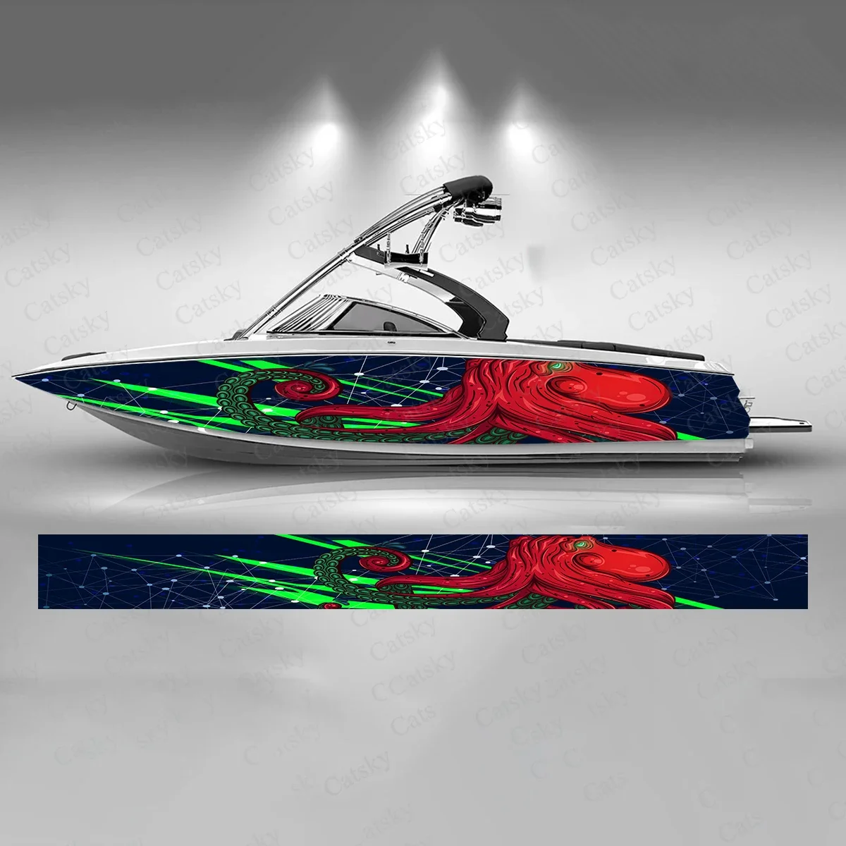 

Octopus with Colorful Geometry Lines Funny Boat Sticker Vinyl Ship Pontoon Deck Boat Fishing Decorative Pontoon Boats Decal