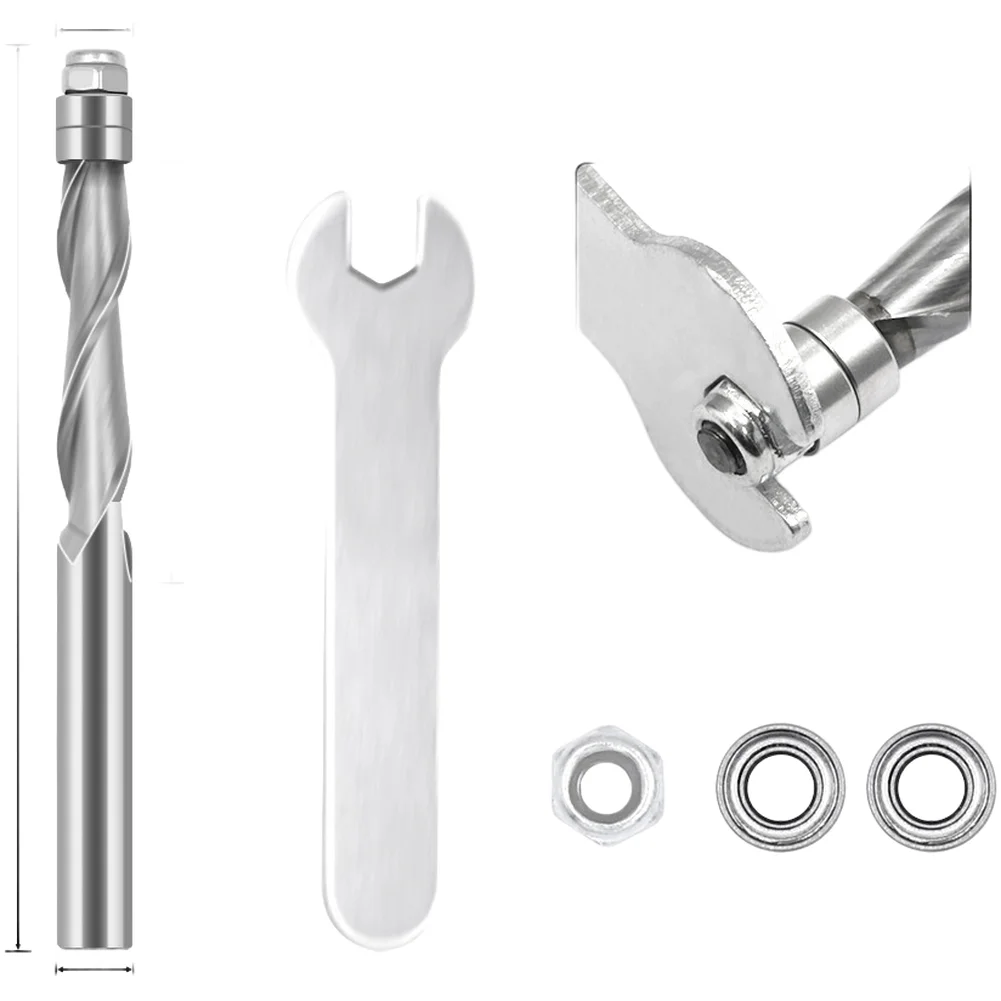 

1pc Spiral Flush-Trim Router Bits With 3pcs Bearing Spiral Flush Trim Down Cutter For Trimming Machines Electric Wood Routers