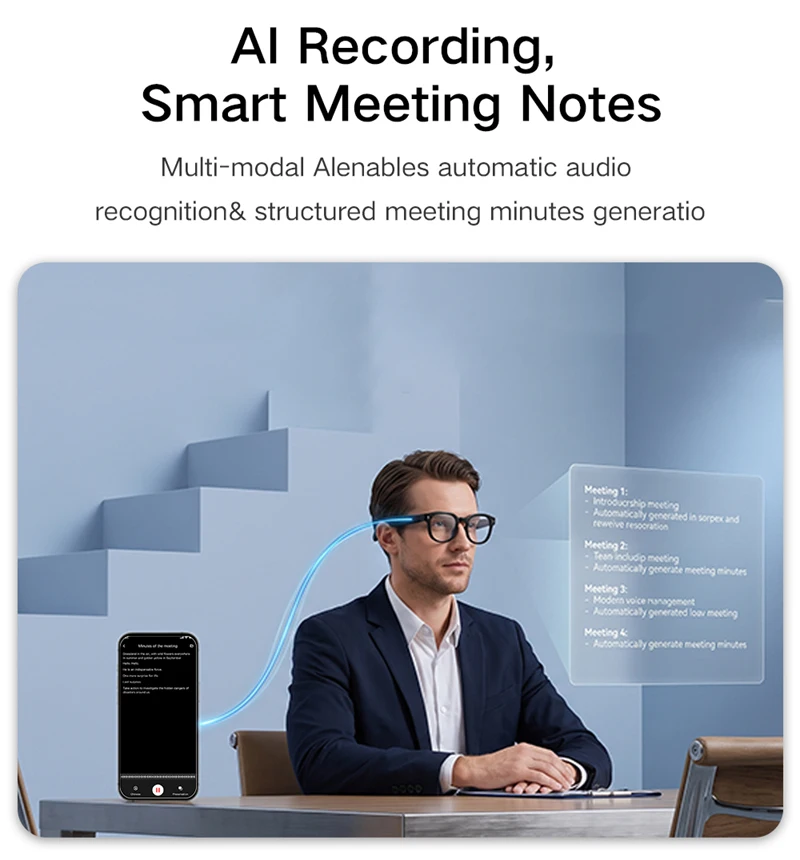 Lenovo G6 Smart-Brille 8MP Kamera Bluetooth-Anrufe Video KI-Übersetzung Bildstabilisierung Video- und Audioaufnahme – Detail 6
