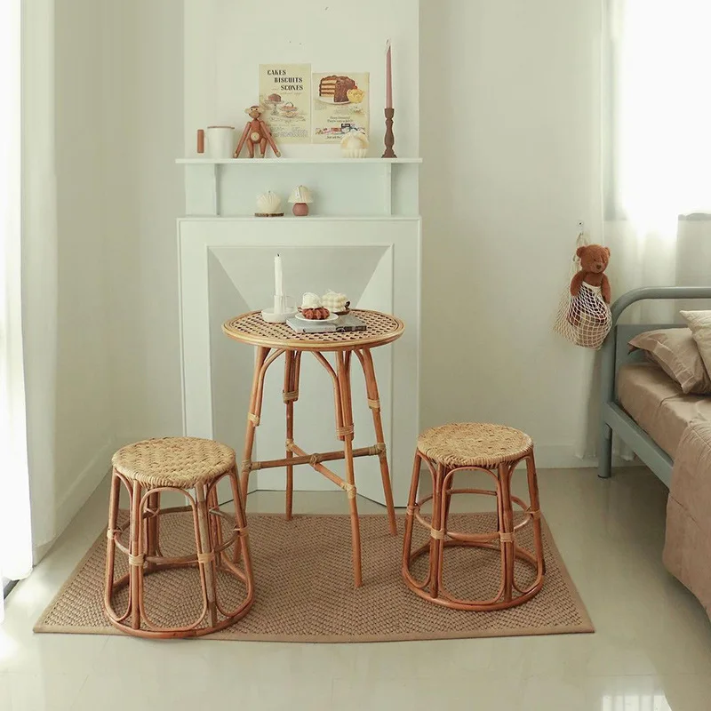 Medieval rattan chair wabi wind chair one table two chairs Internet celebrity balcony small creative
