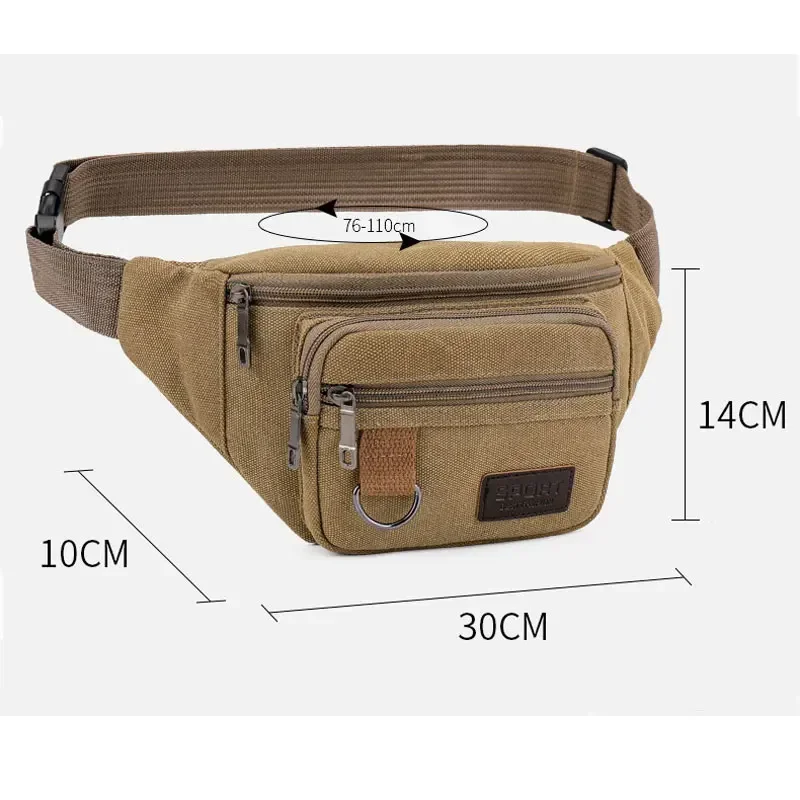 TRIPNUO Casual Canvas Men Waist Bag Sports Pockets Outdoor Movement Multifunction Chest Bag