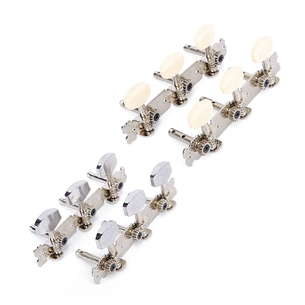 6Pcs Guitar String Tuning Pegs Tuners Acoustic/Folk Guitar Machine Heads Chrome Part 3R+3L Guitar Replacement Parts