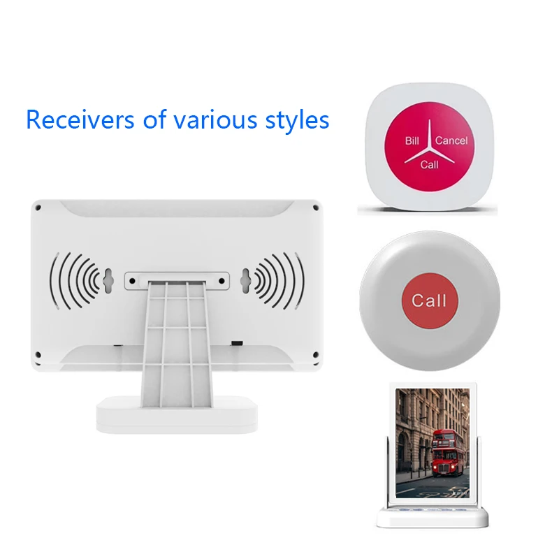 Wireless Desktop Pager Set Customer Service Waiter Table Calling System Guest Call Button for Tea Houses Restaurant Bar Hospital