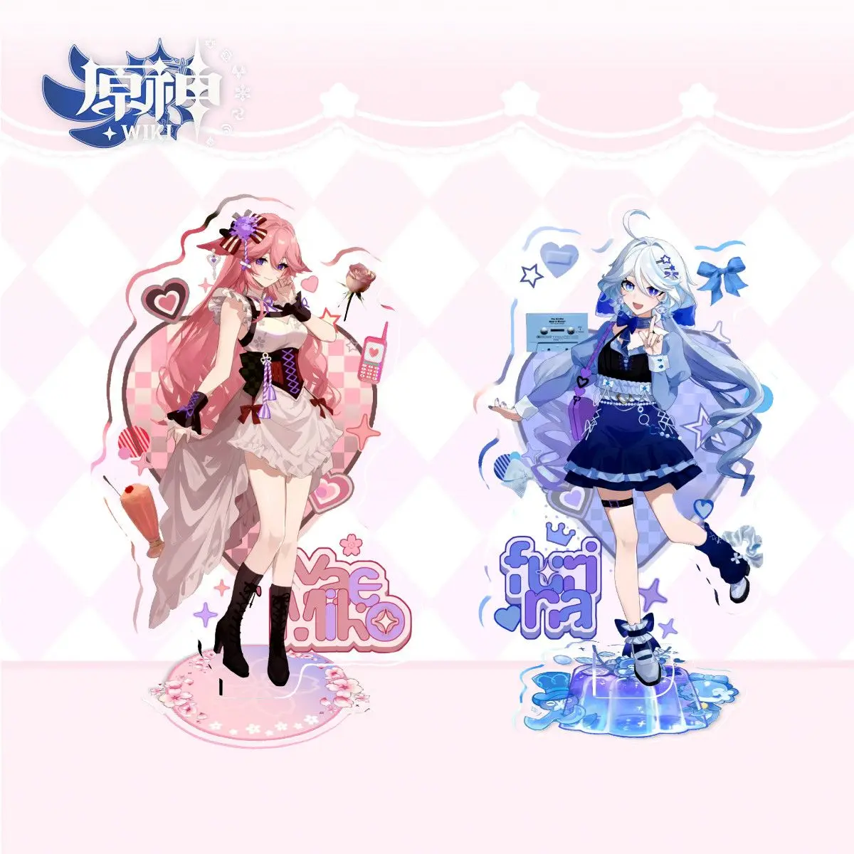 Yuanshen Stojak akrylowy Furina Yae Miko Figurka Wyświetlacz Gra Kolekcja Dekoracja biurka Ozdoba Kawaii Accesorios Przyjaciel Prezent